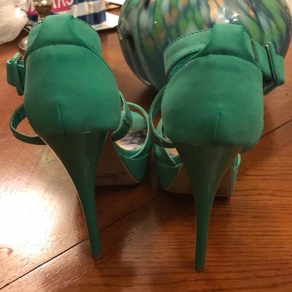 Qupid platform pumps in Teal - Picture 4 of 4